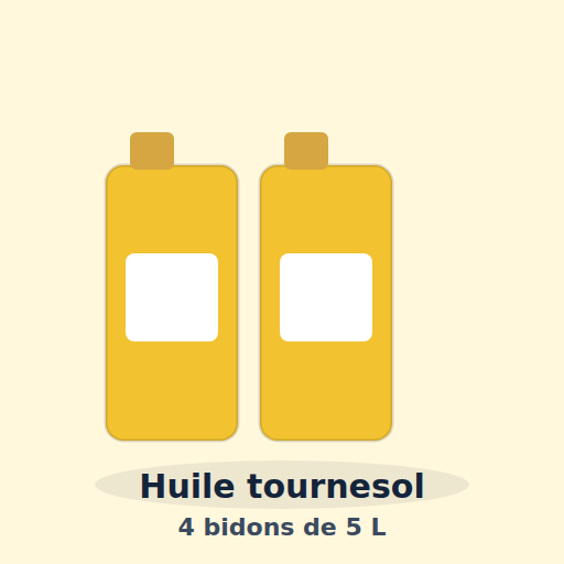 [HUILE-TSOL-4X5L] Huile tournesol (4 bidons de 5 L)